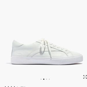 Madewell Women's Sidewalk White Low-Top Sneakers in Leather